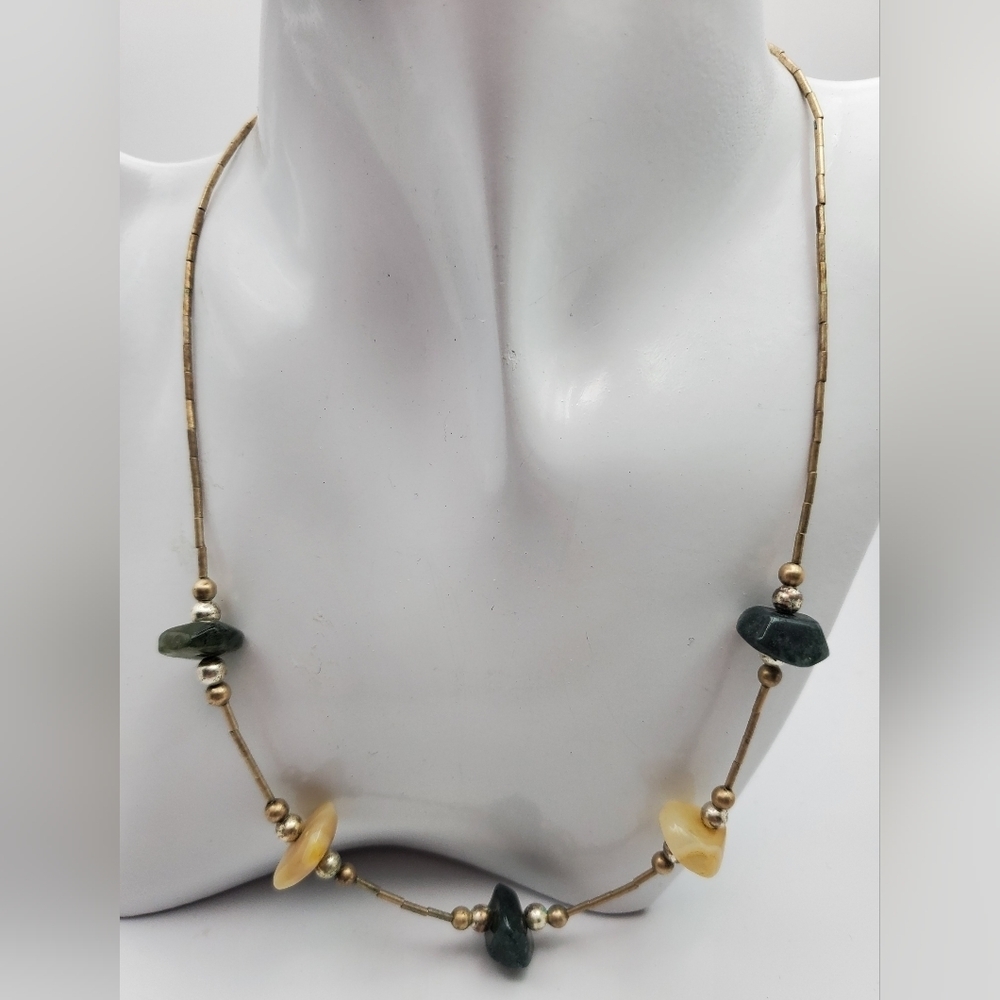 Precious stone natural chip necklace N2310